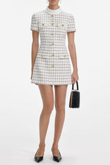salome Check Boucle Mini Dress