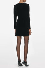 yvette black Velvet Embellished Mini Dress