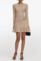 margaret Gold Lurex Knit Mini Dress