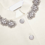 harriet Cream Wool Peplum Knit Midi Dress