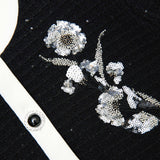 tammy Black Floral Textured Knit Mini Dress