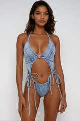 octavia Lace Up Cutout One Piece Swimsuit