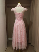 lace sequin A line midi dress