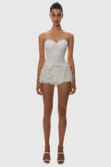 Atici Lace Strapless Corset - White