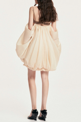 Attica Off Shoulder Ruched Puff Mini Dress