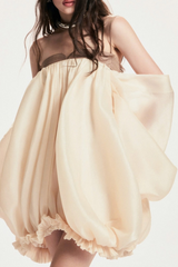 Attica Off Shoulder Ruched Puff Mini Dress