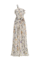 Azriel Floral Print One Shoulder Maxi Dress