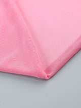 PINK CUT OUT SPLIT RUCHED MAXI DRESS