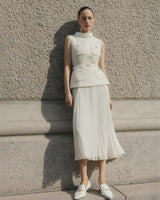 zoe Cream Boucle Sleeveless Midi Dress