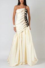 Bartol Satin Braided Rope Maxi Dress