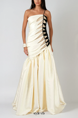 sara Satin Braided Rope Maxi Dress