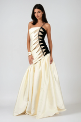 Bartol Satin Braided Rope Maxi Dress