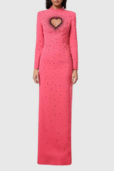 Berenice Heart Cutout Long Sleeve Maxi Dress