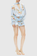 Bhakti Floral Chiffon Ruffle Mini Dress