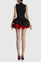 Cristiano Flower Appliqué Mini Dress