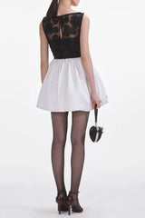 Black And White Tulle Mini Dress