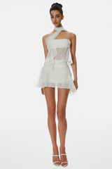 Cabau Chiffon Wrap Around Top - White