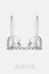 Cael Crystal Bra in Silver