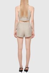 evangeline Sequin Top in apricot