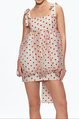 jennifer Dot Grid Bow Mini Dress