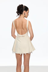 lorraine Sleeveless Mini Dress In Apricot