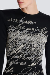 Choca Letter Embroidery Mini Dress