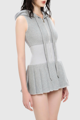 Cliffa Sleeveless Knit Mini Dress - Grey