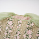 octavia Tulle Panel Floral Midi Dress in green