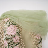 octavia Tulle Panel Floral Midi Dress in green