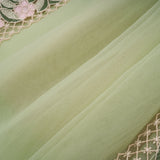 octavia Tulle Panel Floral Midi Dress in green