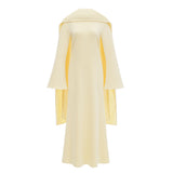 murray Yellow Pearl Trim Shawl Detail Maxi Dress