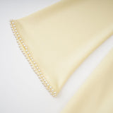 murray Yellow Pearl Trim Shawl Detail Maxi Dress