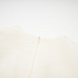 hermosa 3d floral embroidered hollow midi dress in apricot