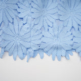 penny Openwork floral lace blouse maxi skirt set - blue