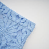 penny Openwork floral lace blouse maxi skirt set - blue