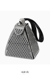 Rhinestone-embellished Pyramid Handbag