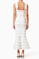 josephine Frill Maxi Dress in White