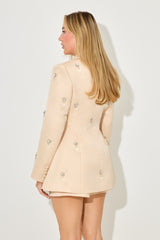 vivien Crystal embellished Blazer in apricot