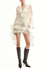 Eavan Ruffle Floral Mini Dress