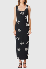 Edmark Flower Crystal Embellished Midi Bandage Dress