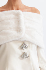 sharon Off Shoulder Faux Fur Two Piece Set