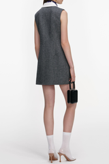 Euryda Herringbone Scarf Sleeveless Mini Dress