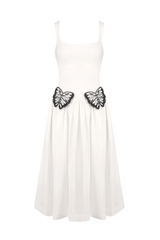 Butterfly Embellished Knit Midi Dress