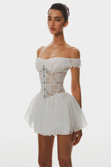 Hathia Off Shoulder Lace Corset Mini Dress