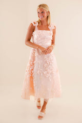 Absolute Elegance 3D Flower Midi Dress