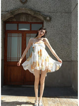 katherine Floral Halter Backless Mini Dress