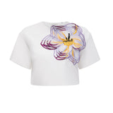 White Floral Embroidered midi dress Matching Set