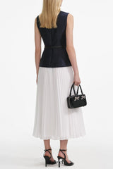 Sleeveless Belted Chiffon Midi Dress