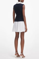 Sleeveless Belted Chiffon Mini Dress