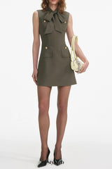 rachel green bow Twill Mini Dress
